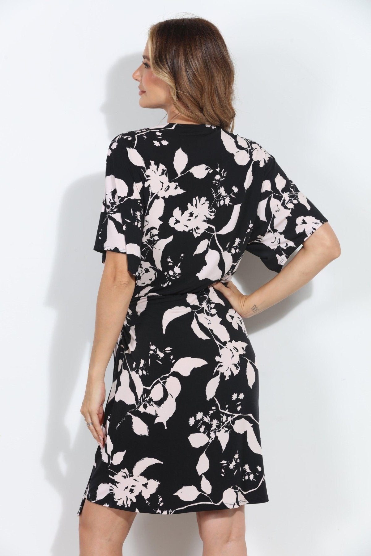 Griselda Stretch Faux Wrap Dress-BEST SELLER