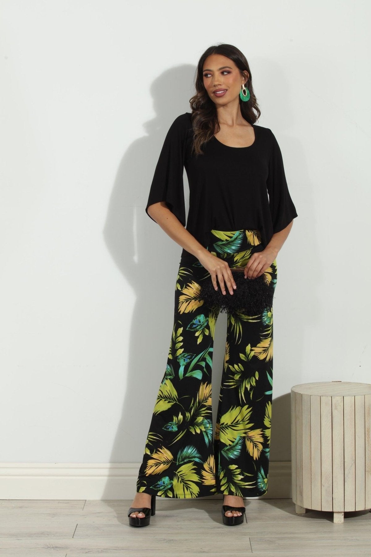 Black Jersey Bell Sleeve Top-BEST SELLER