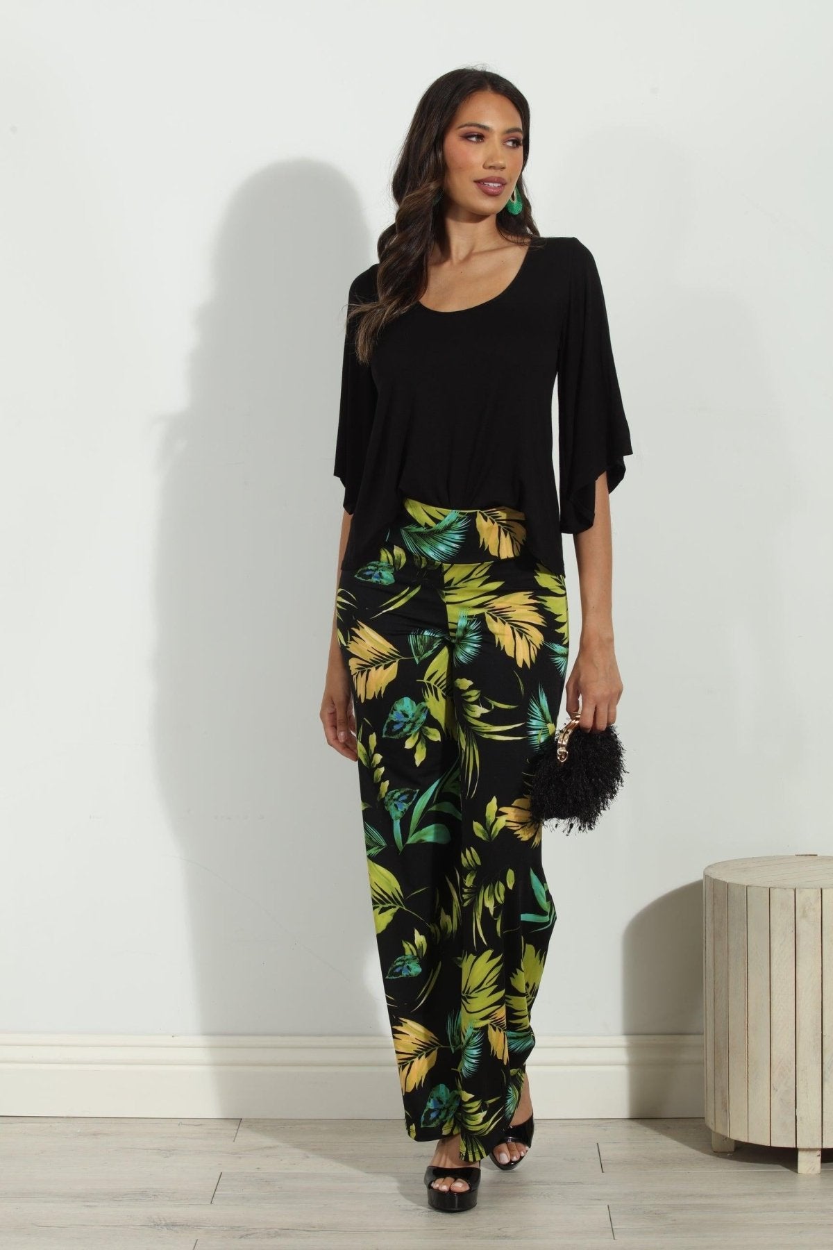 Black Jersey Bell Sleeve Top-BEST SELLER