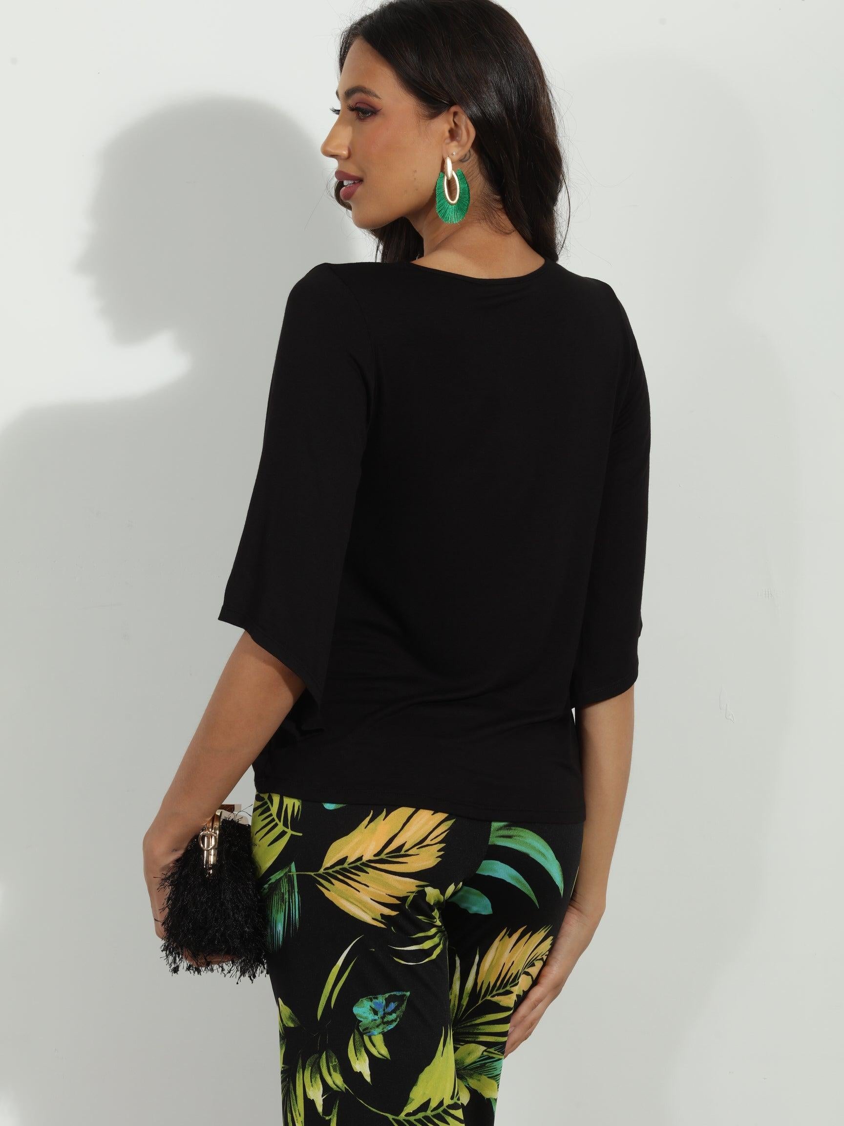 Black Jersey Bell Sleeve Top-BEST SELLER