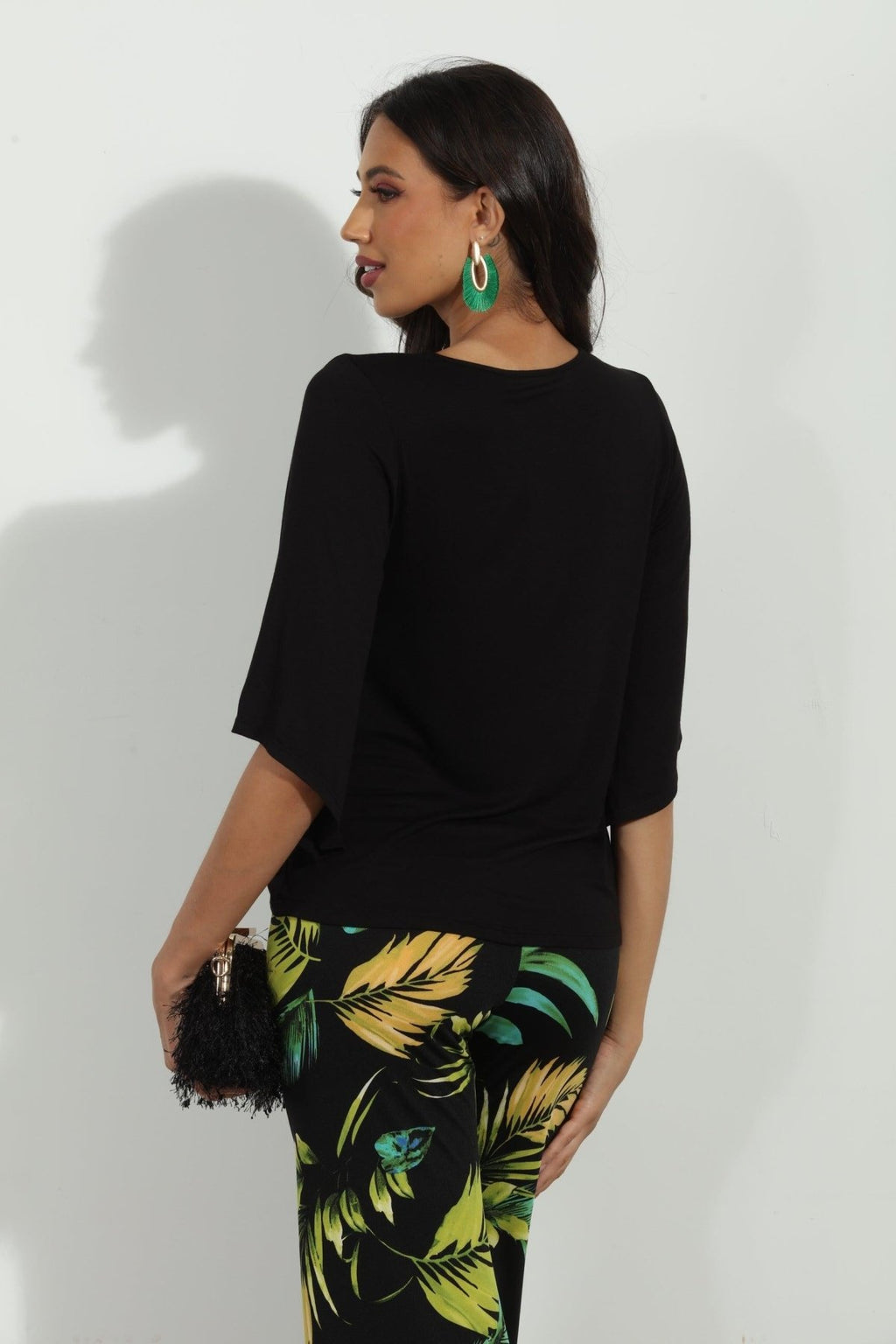 Black Jersey Bell Sleeve Top-BEST SELLER