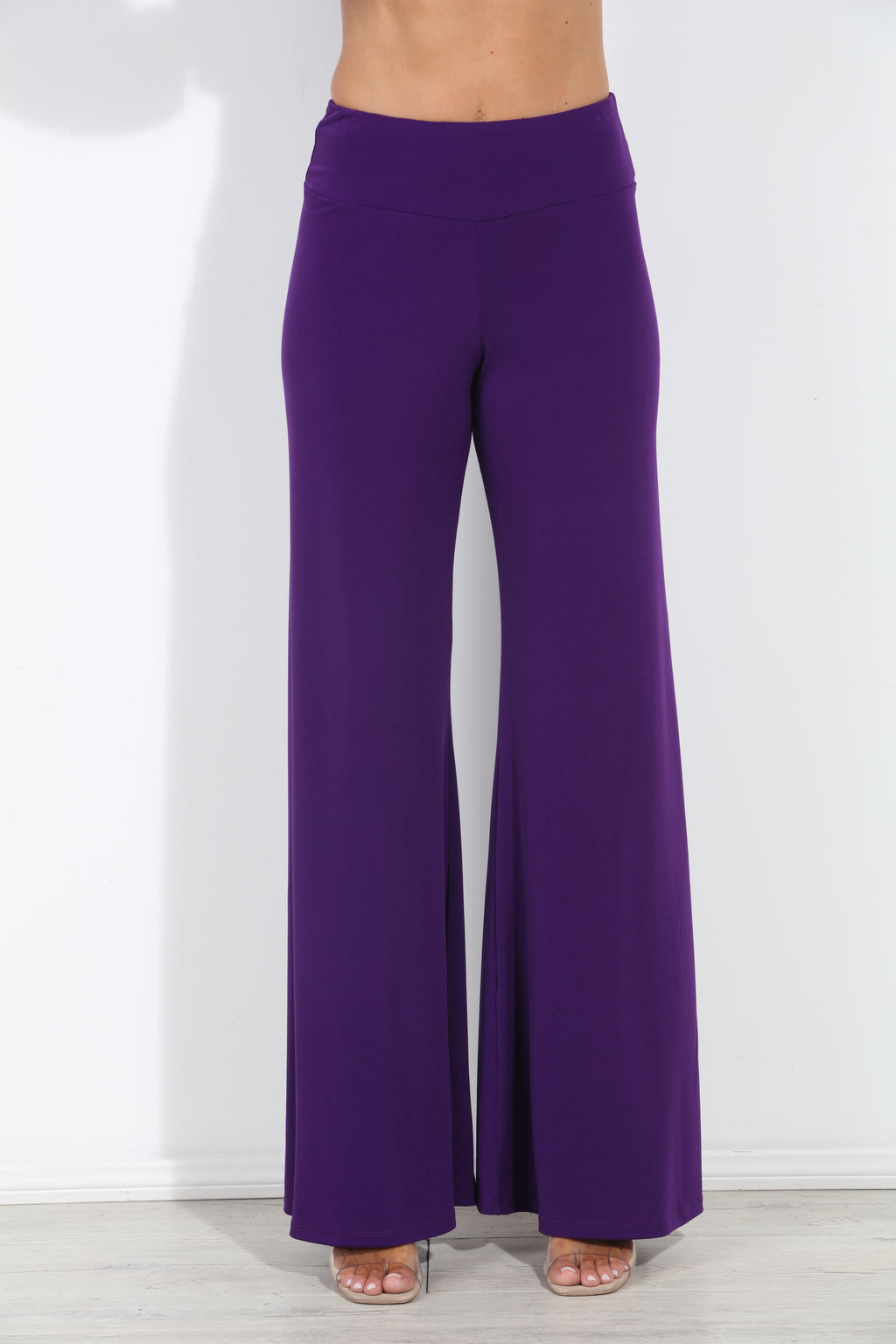 Purple Stretch Wide Leg Pants-BEST SELLER