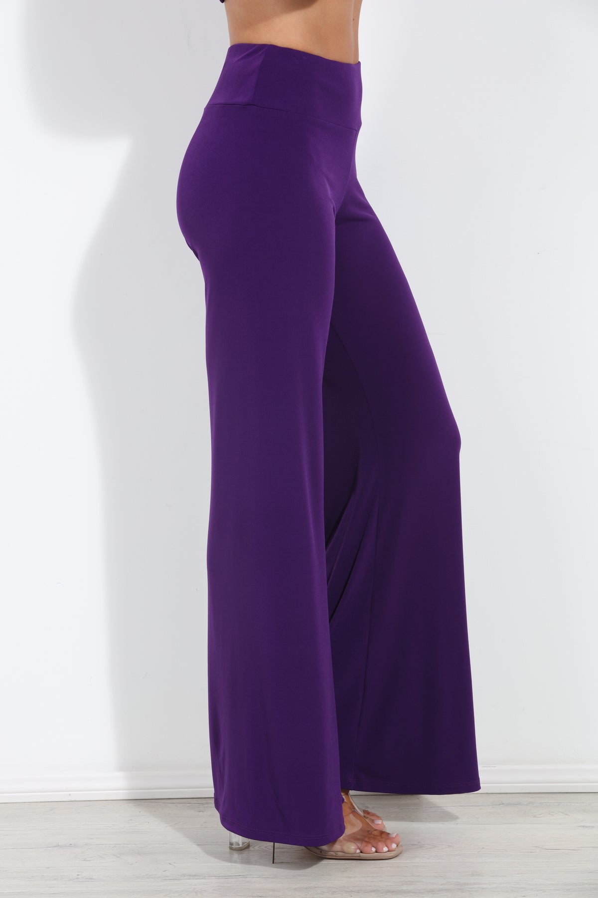 Purple Stretch Wide Leg Pants-BEST SELLER