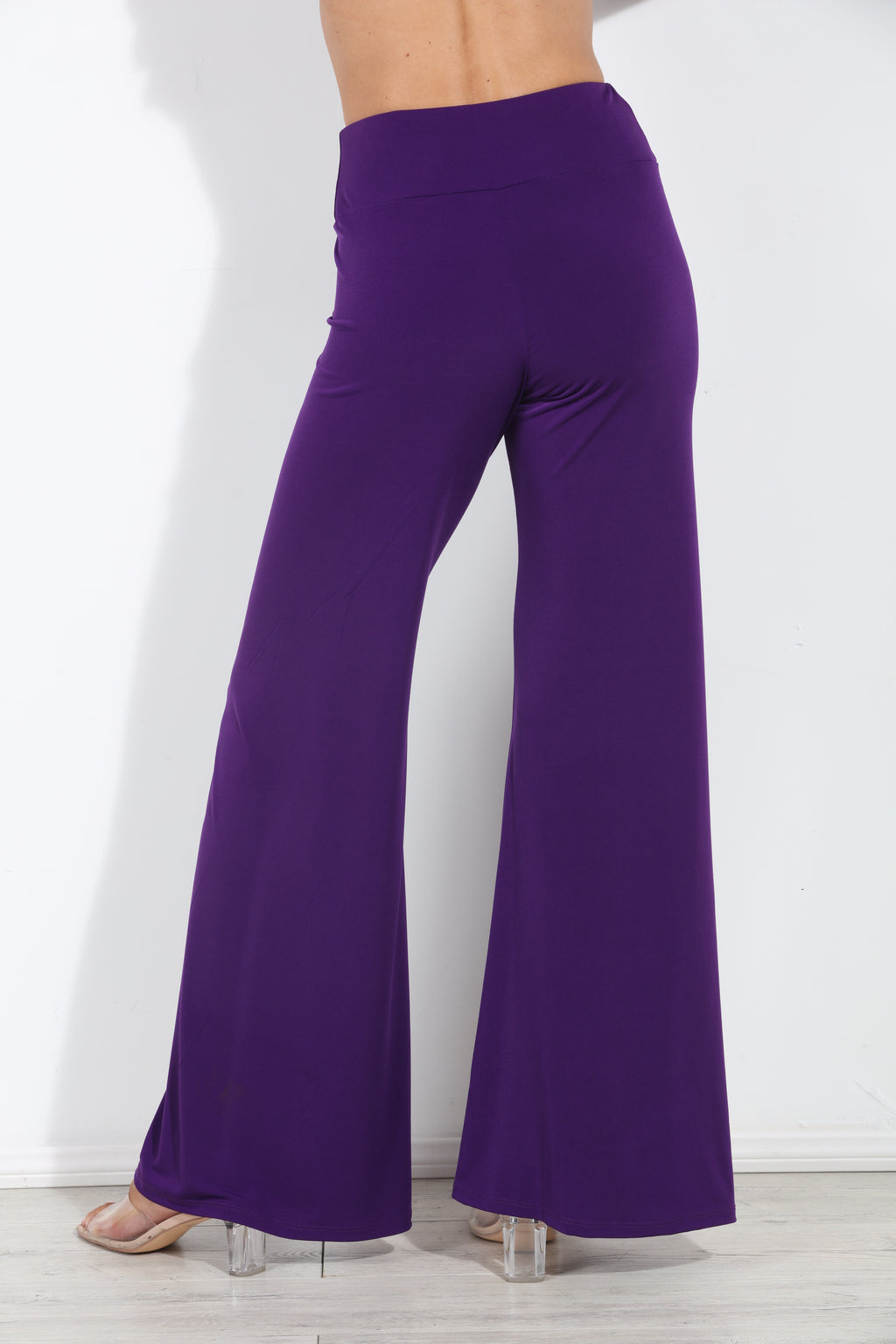 Purple Stretch Wide Leg Pants-BEST SELLER