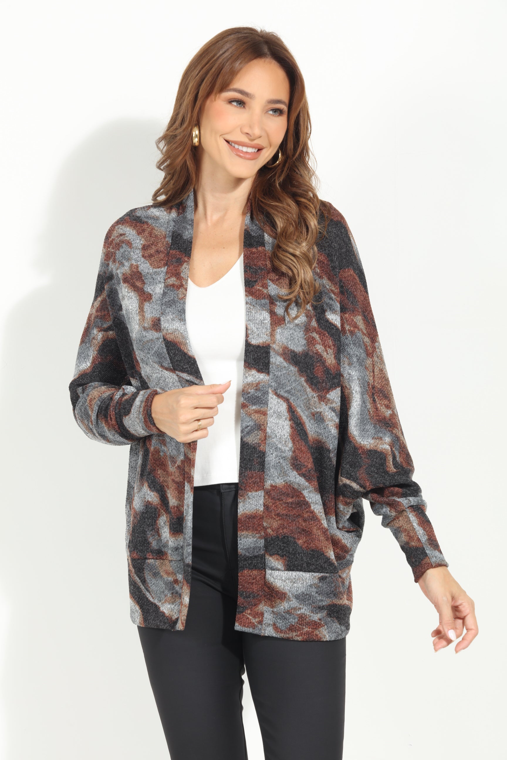 Sierra Hacci Knit Draped Cardigan