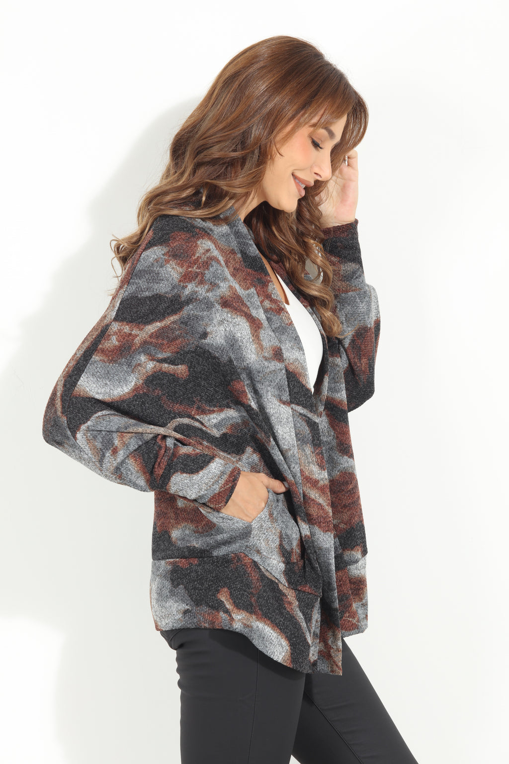 Sierra Hacci Knit Draped Cardigan