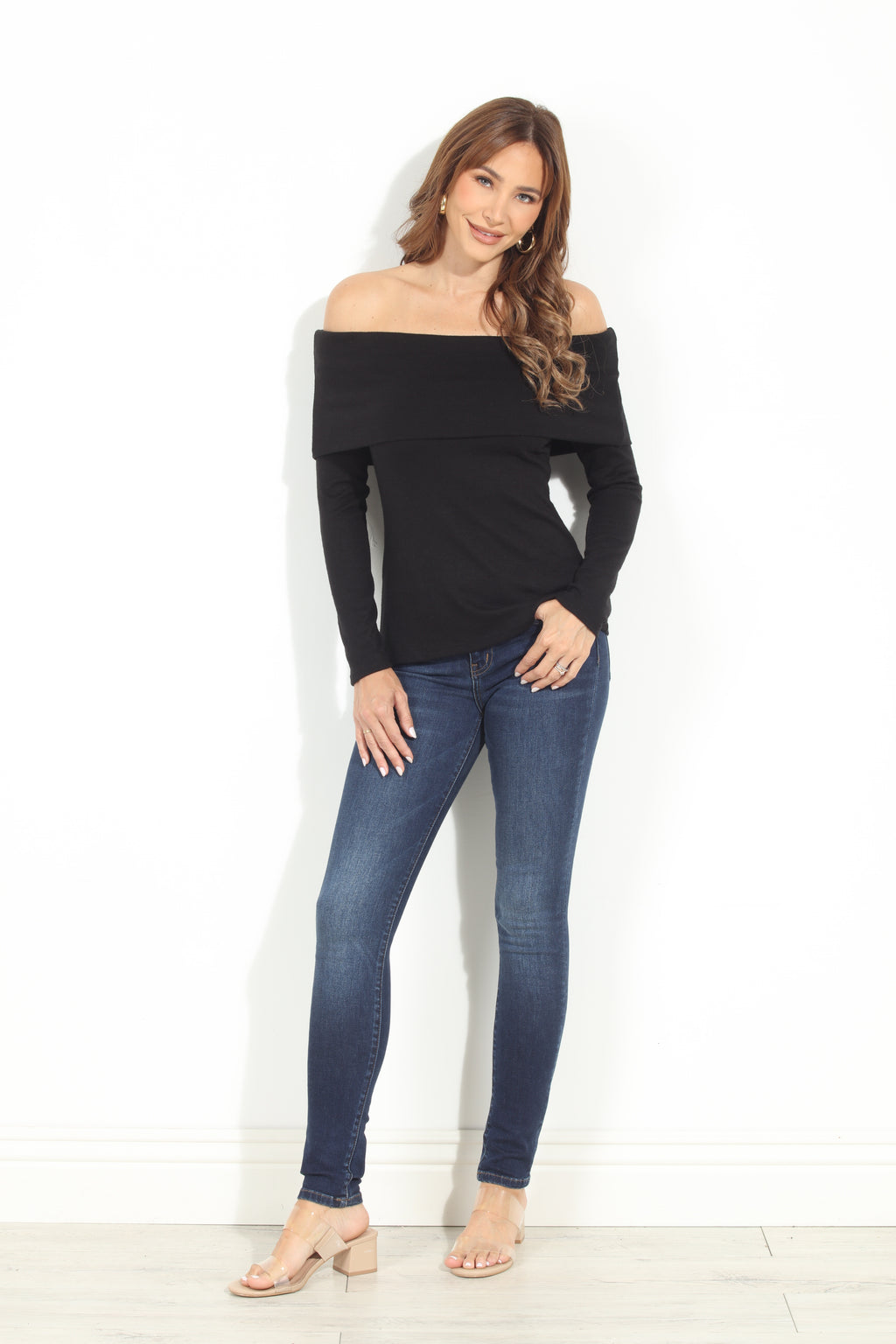 Black Cashmere OTS Knit Top