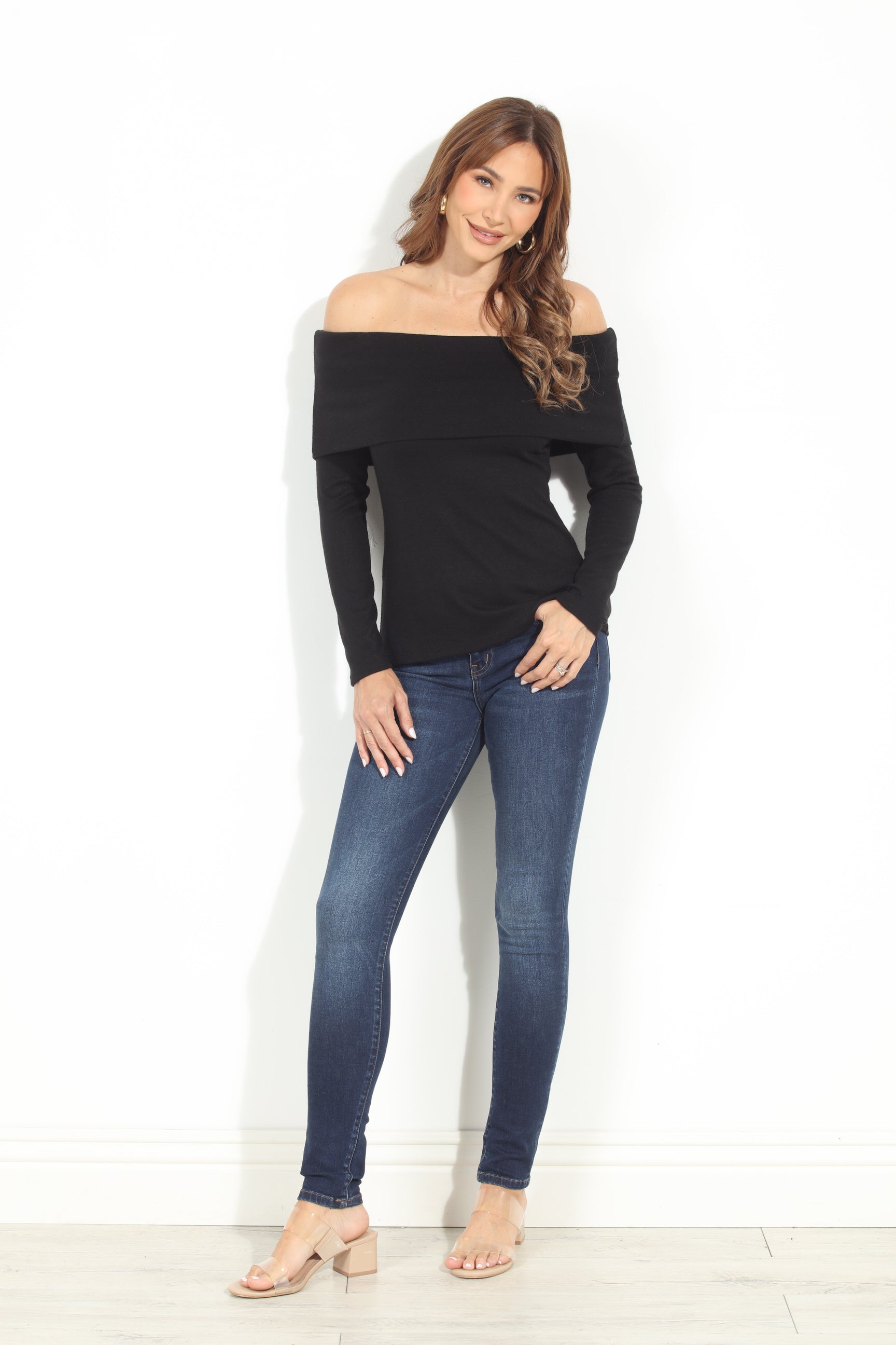Black Cashmere OTS Knit Top
