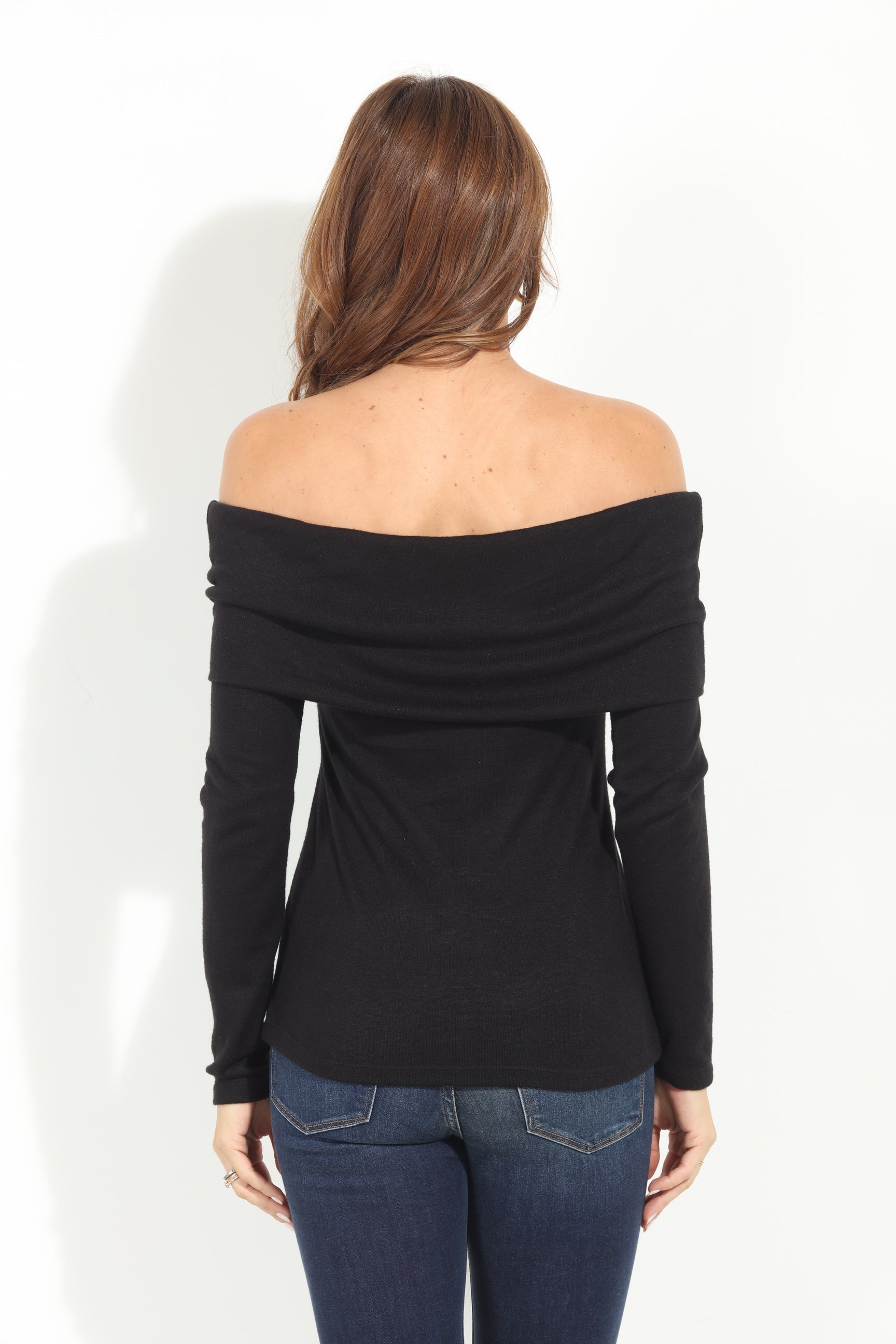 Black Cashmere OTS Knit Top