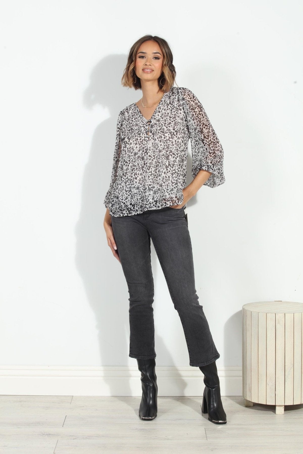 Ellyn Sweetheart Chiffon Blouse-FINAL SALE