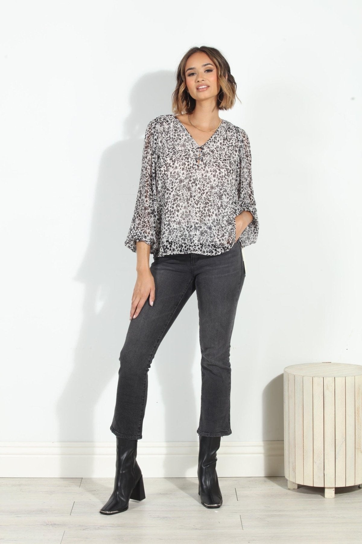 Ellyn Sweetheart Chiffon Blouse-FINAL SALE