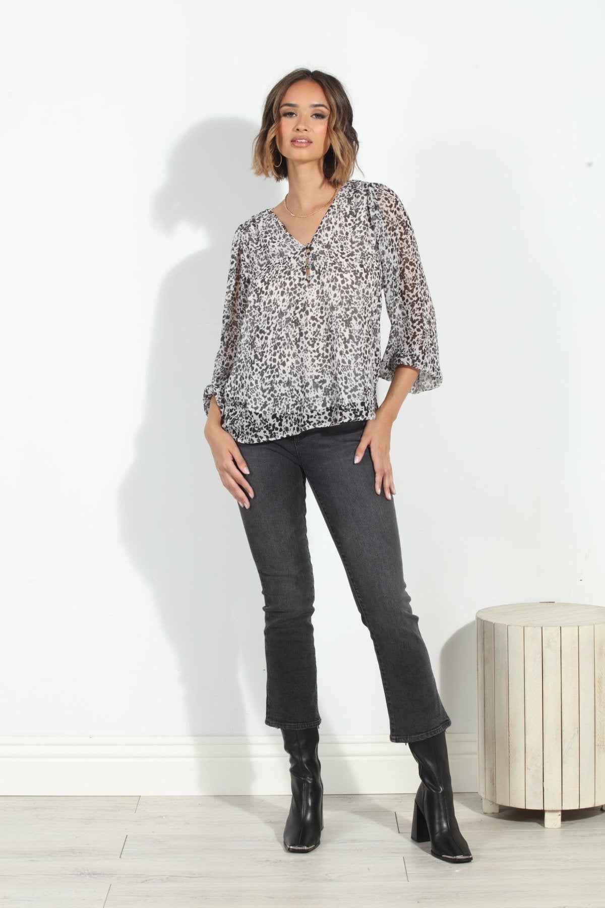 Ellyn Sweetheart Chiffon Blouse-FINAL SALE