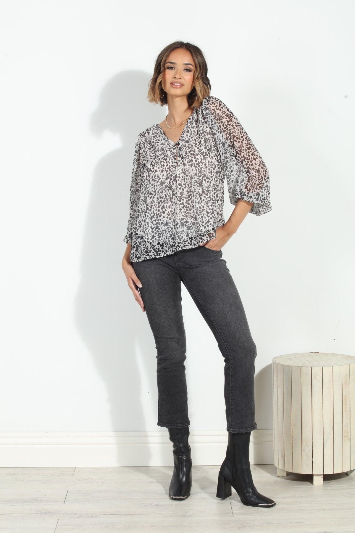 Ellyn Sweetheart Chiffon Blouse-FINAL SALE
