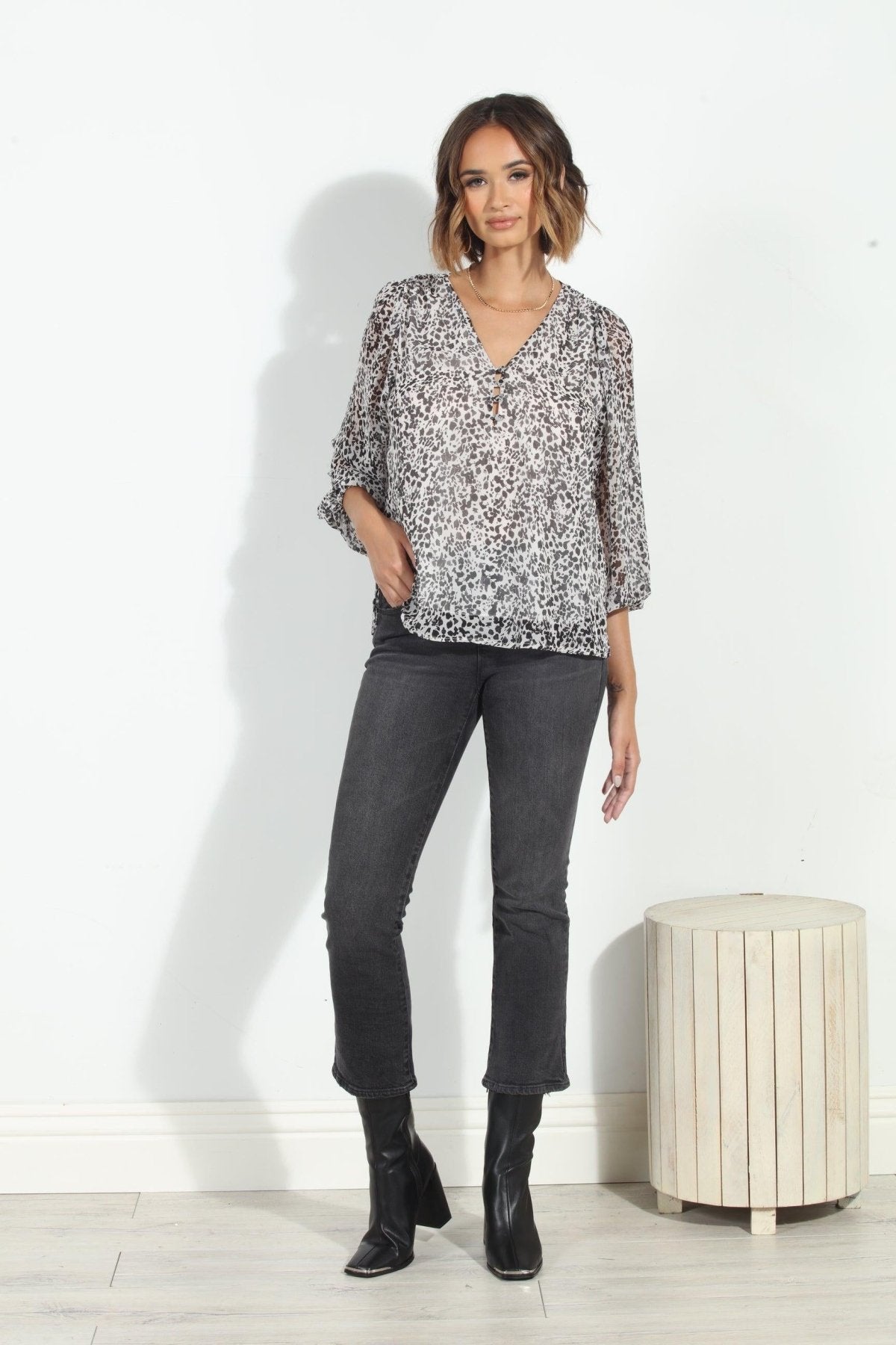 Ellyn Sweetheart Chiffon Blouse-FINAL SALE