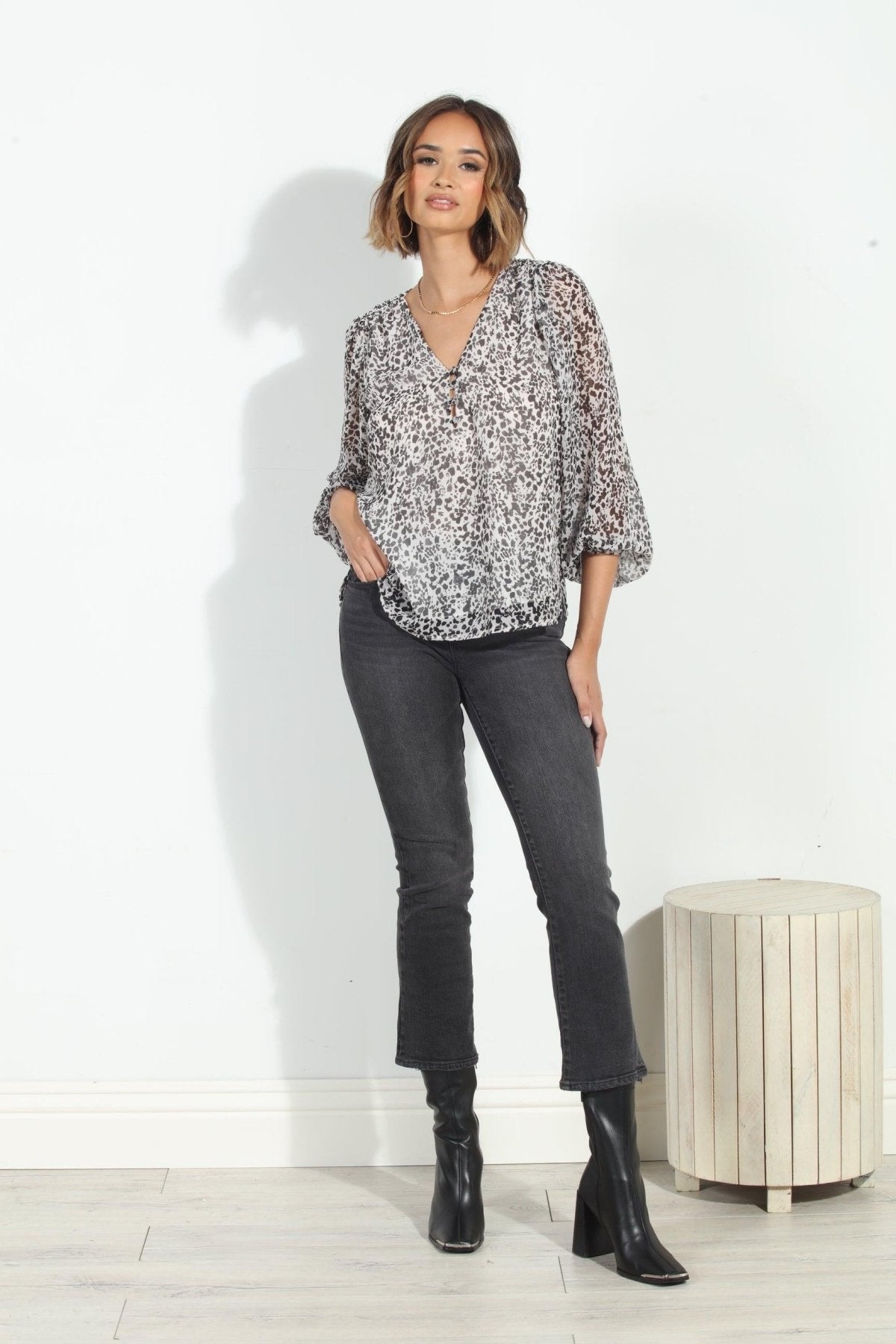 Ellyn Sweetheart Chiffon Blouse-FINAL SALE
