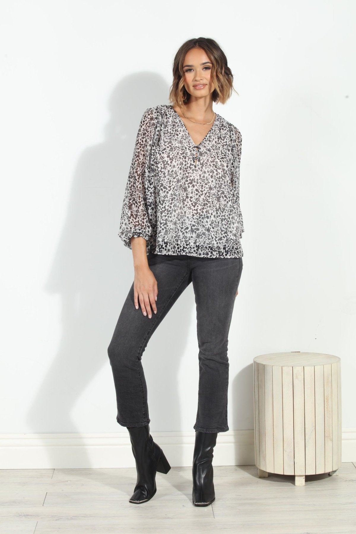 Ellyn Sweetheart Chiffon Blouse-FINAL SALE