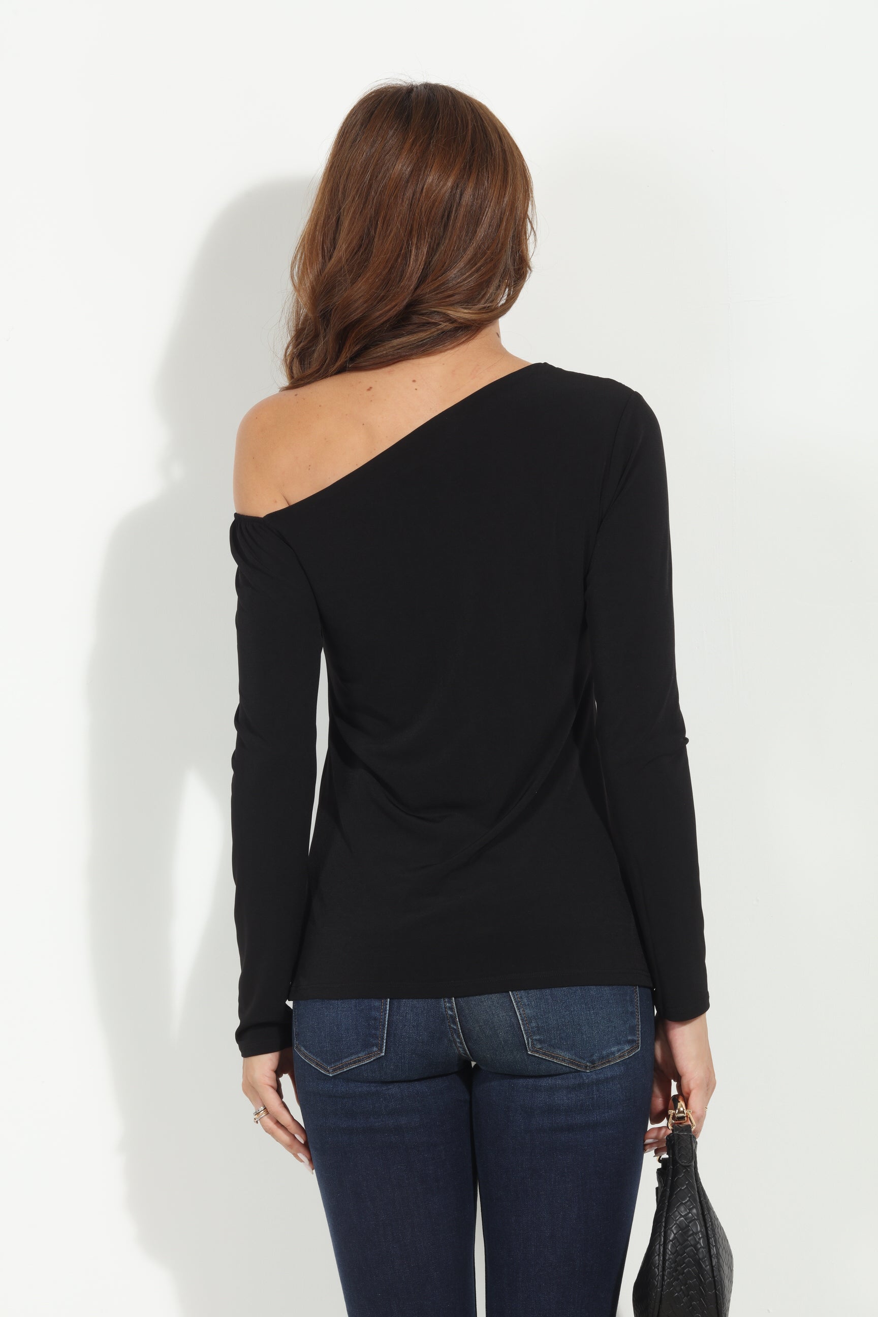 Black Asymmetrical Long Sleeve Top-BEST SELLER