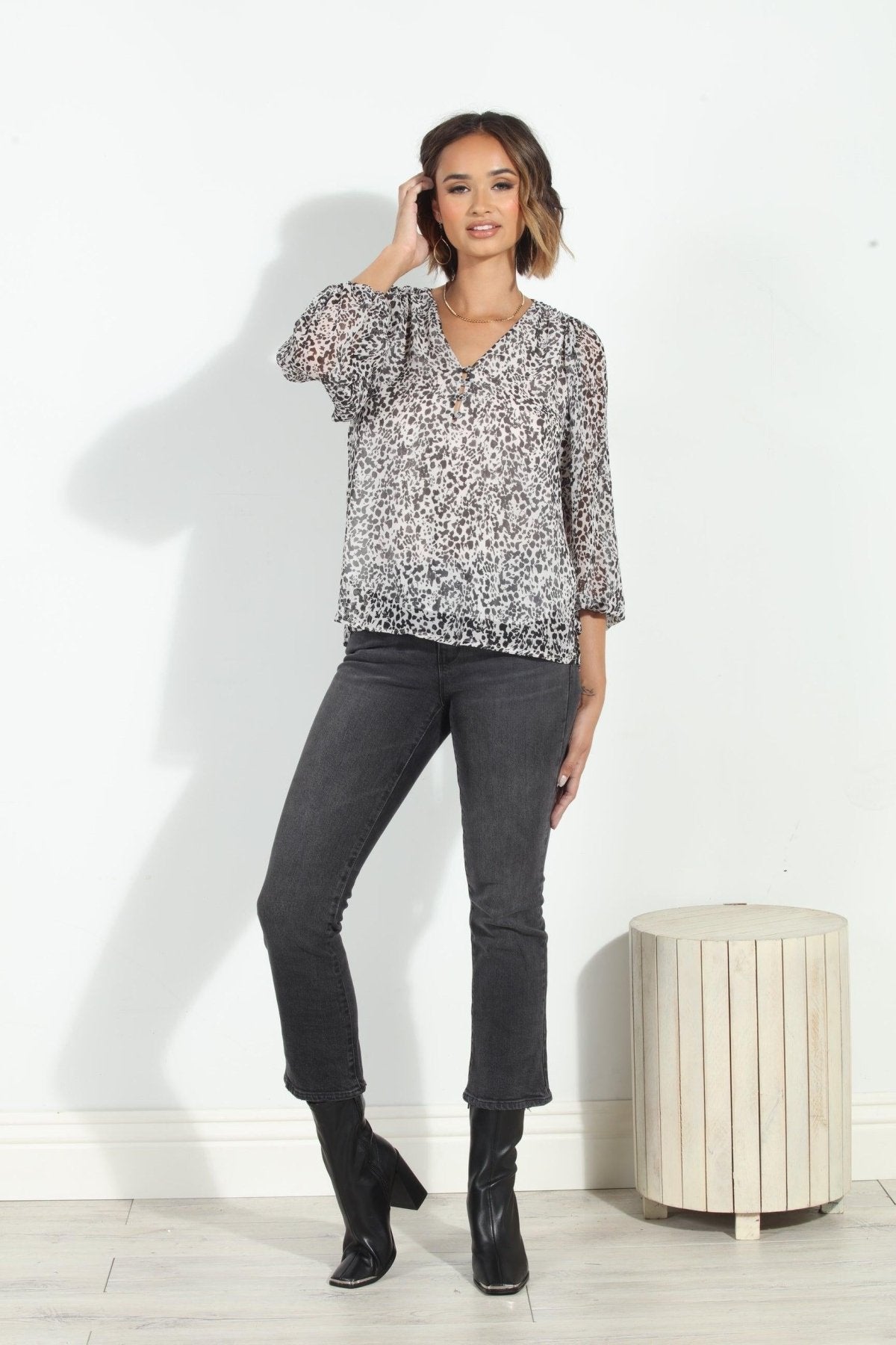 Ellyn Sweetheart Chiffon Blouse-FINAL SALE