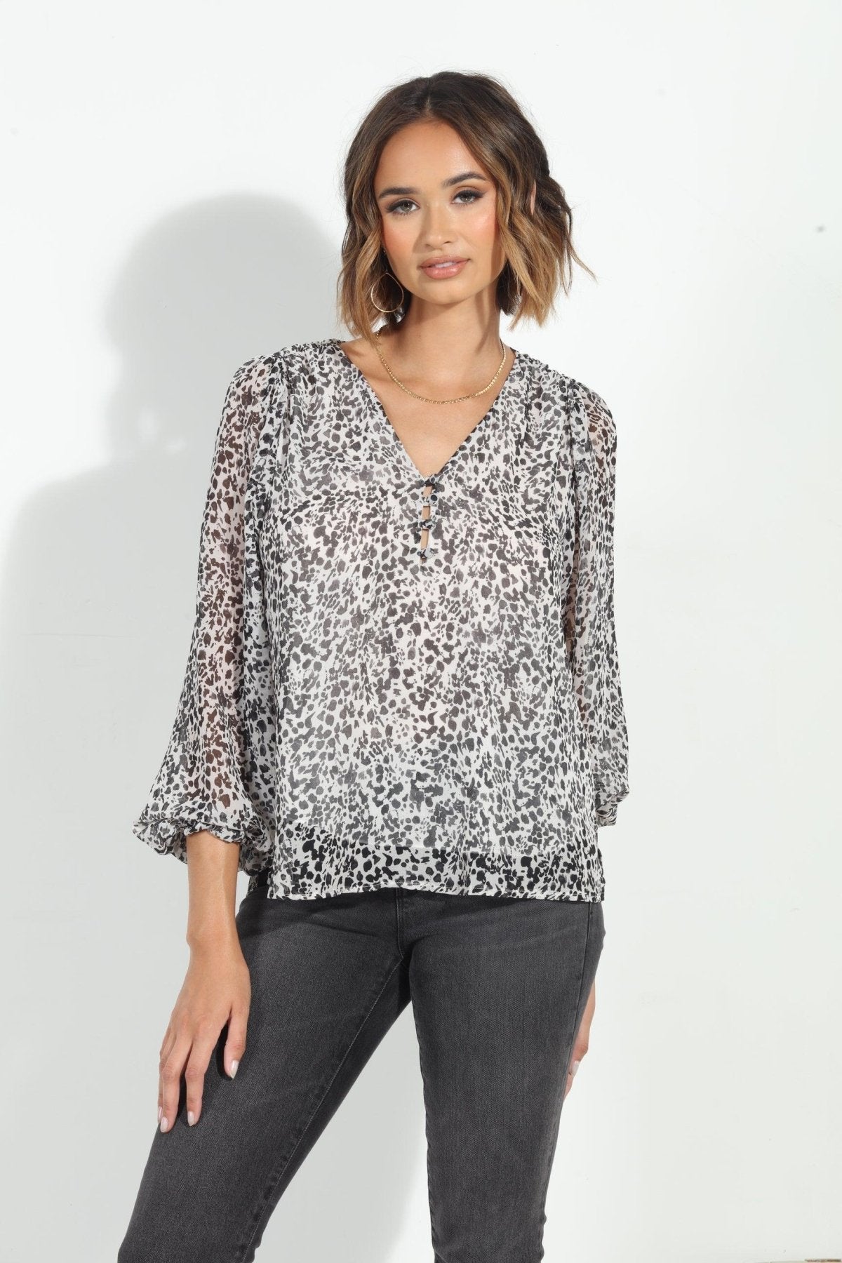 Ellyn Sweetheart Chiffon Blouse-FINAL SALE