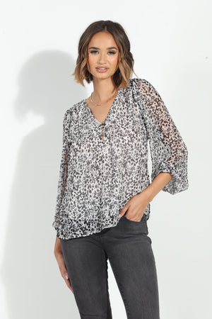 Ellyn Sweetheart Chiffon Blouse-FINAL SALE