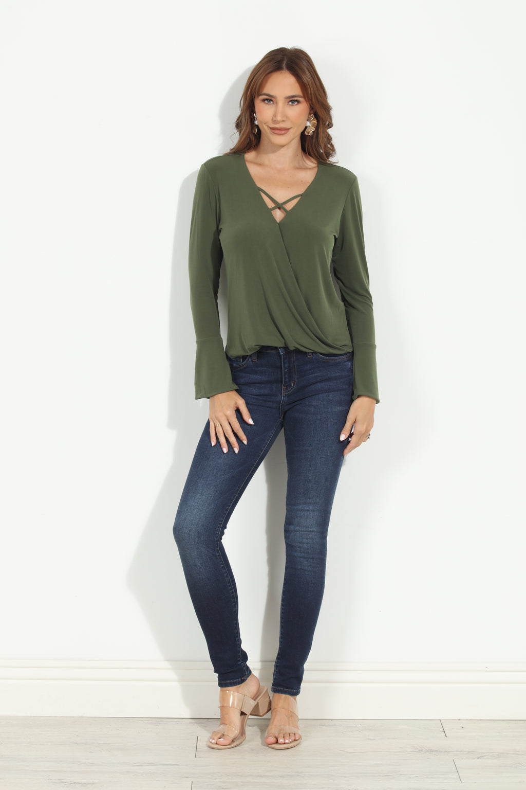 Olive ITY Surplice X Top-FINAL SALE