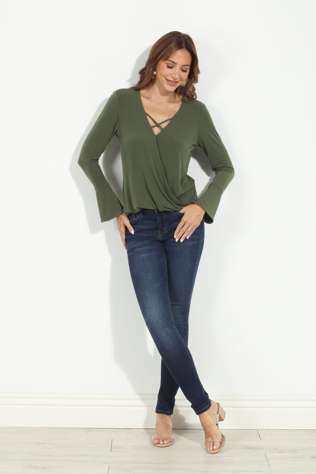 Olive ITY Surplice X Top-FINAL SALE