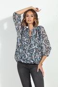 Lucila 3/4 Sleeve Surplice Blouse-FINAL SALE