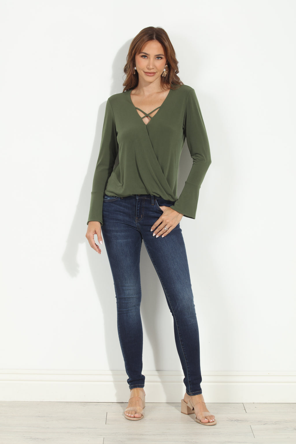 Olive ITY Surplice X Top-FINAL SALE
