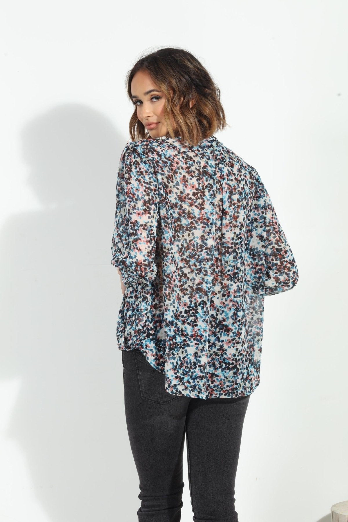 Lucila 3/4 Sleeve Surplice Blouse-FINAL SALE