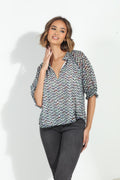 Prago Split Neck Blouse-FINAL SALE