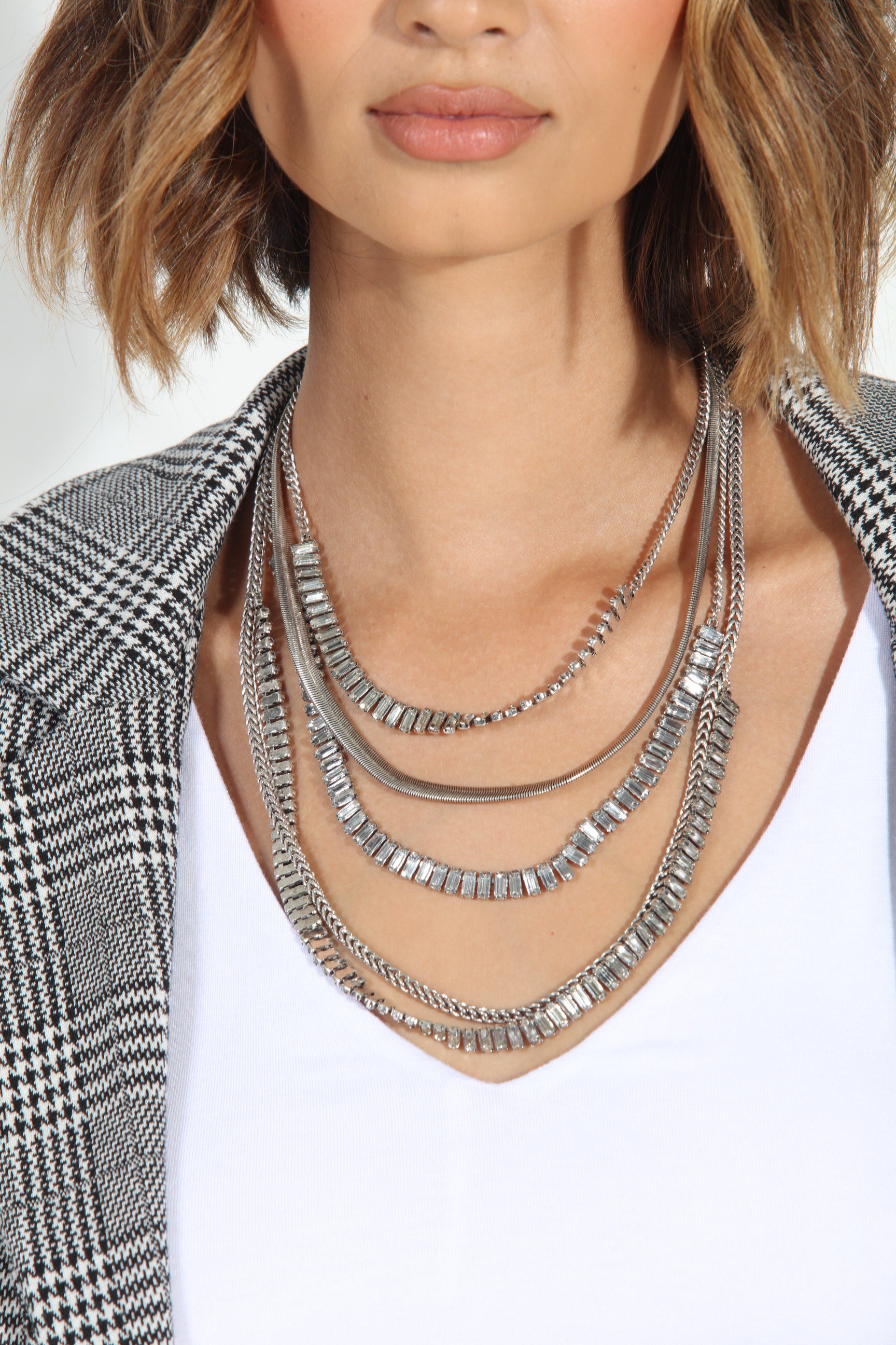 Kathy Luxe Multi-Layered Necklace - Silver