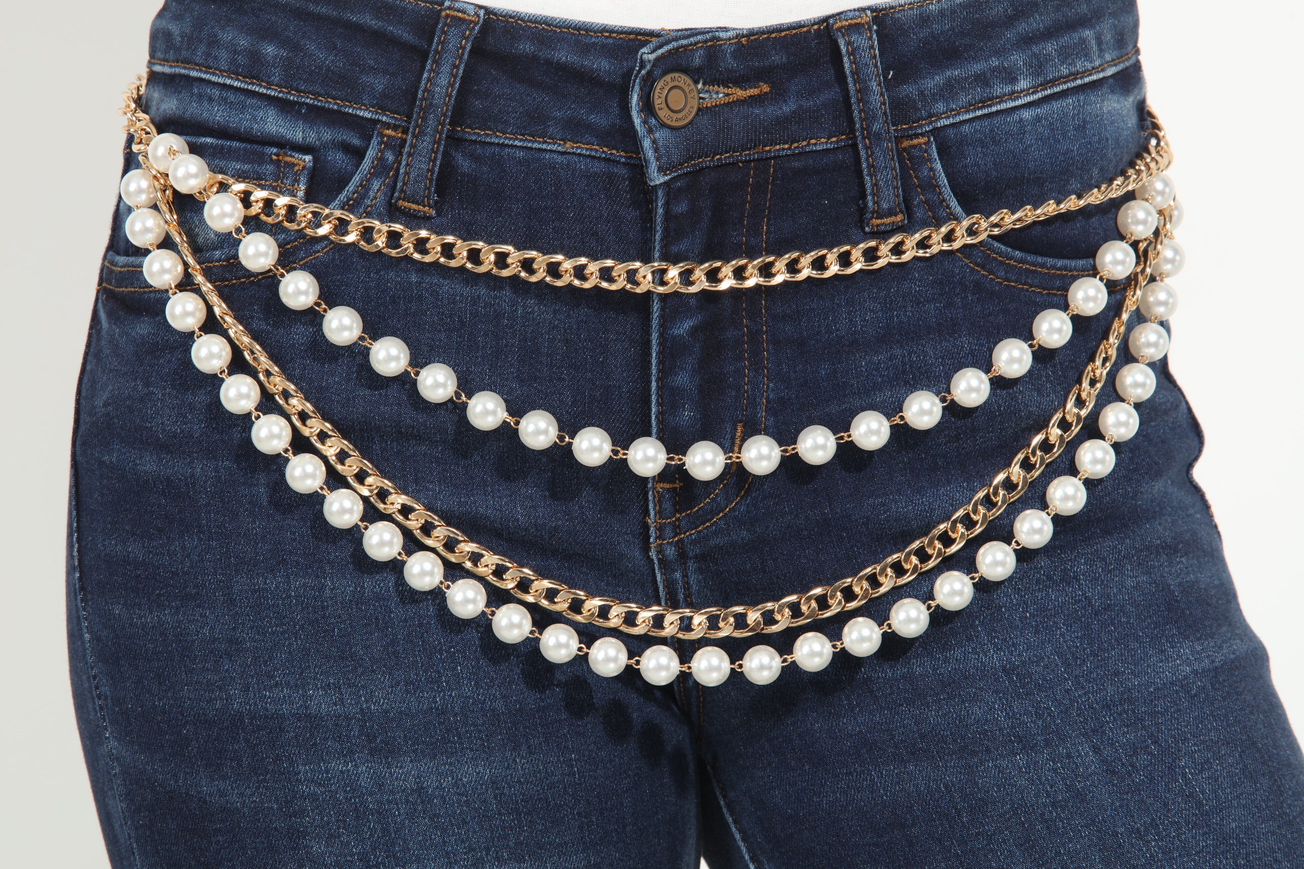 The Pearl Luxe Layered Chain Belt