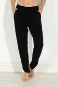 Black Velvet Stretch Joggers-BEST SELLER
