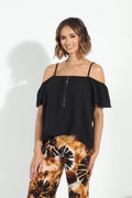 Black Airflow Cold Shoulder Tank