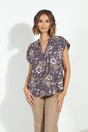 Marto Woven Dolman Tee-FINAL SALE