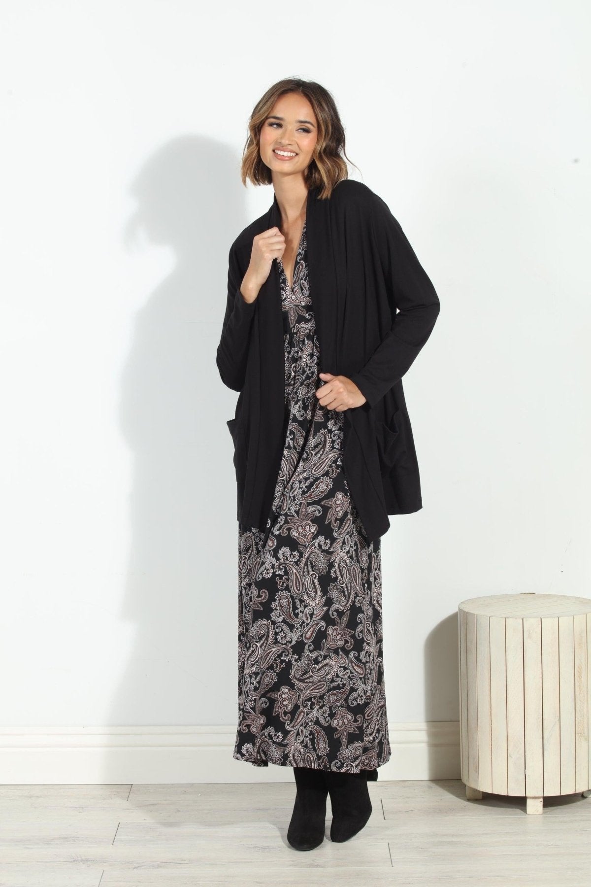 Ultra Soft French Terry Shrug-Black