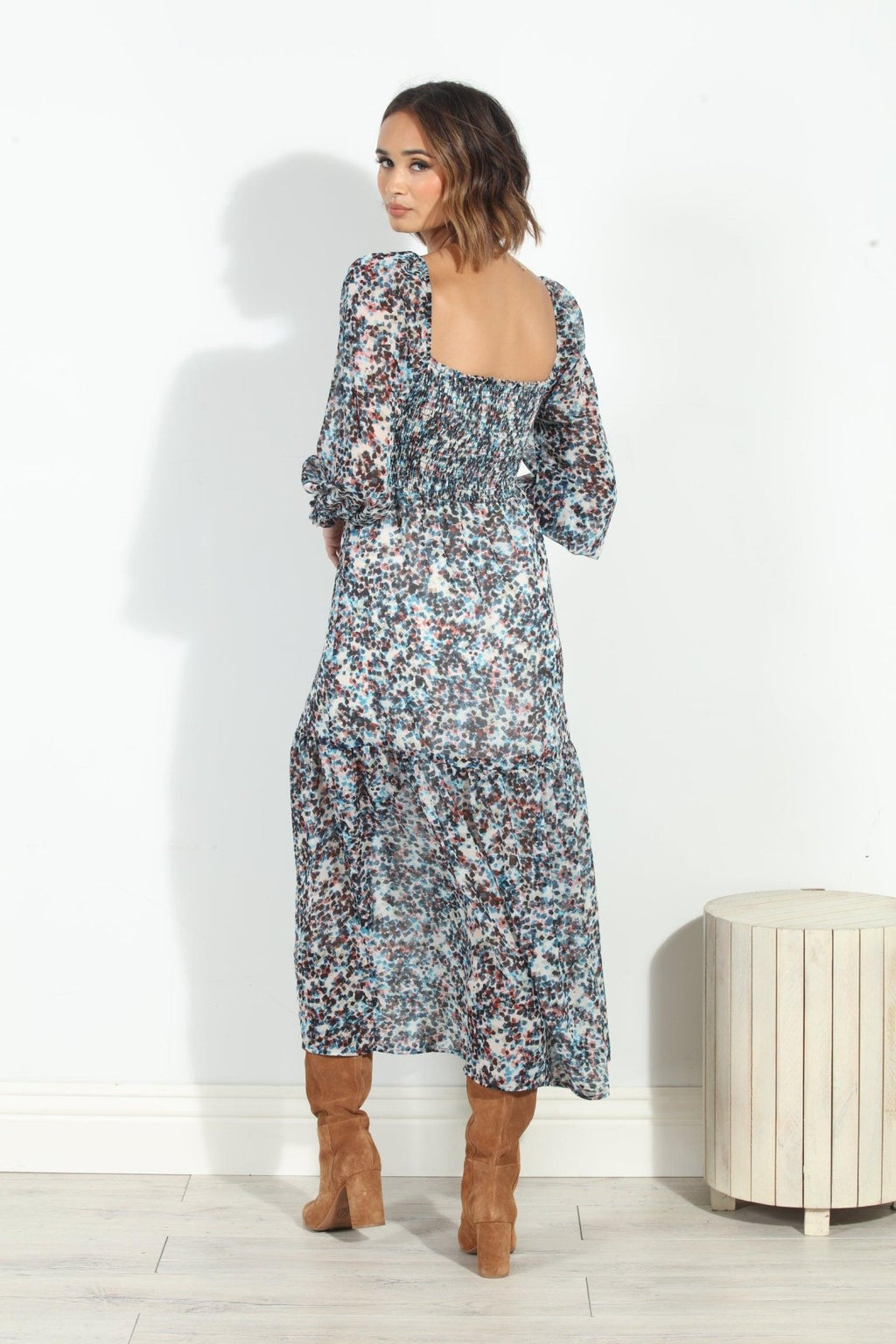Lucila Smocked Midi Dress-FINAL SALE