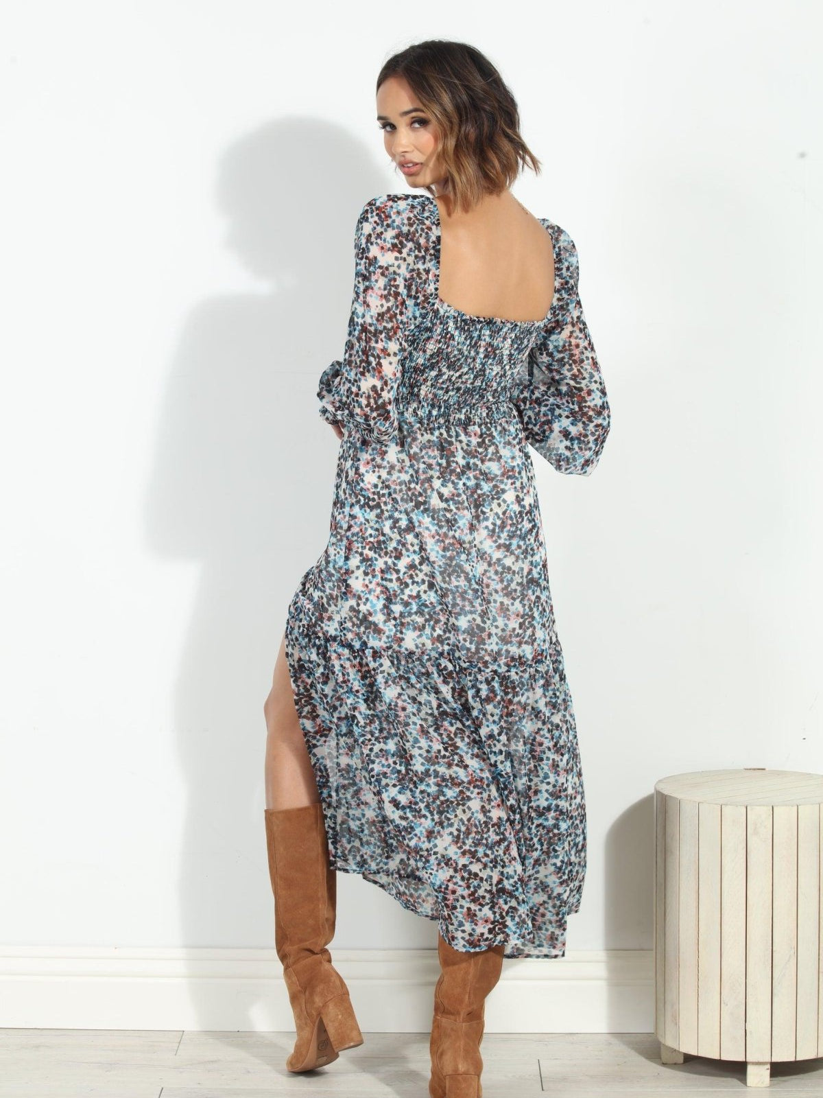 Lucila Smocked Midi Dress-FINAL SALE