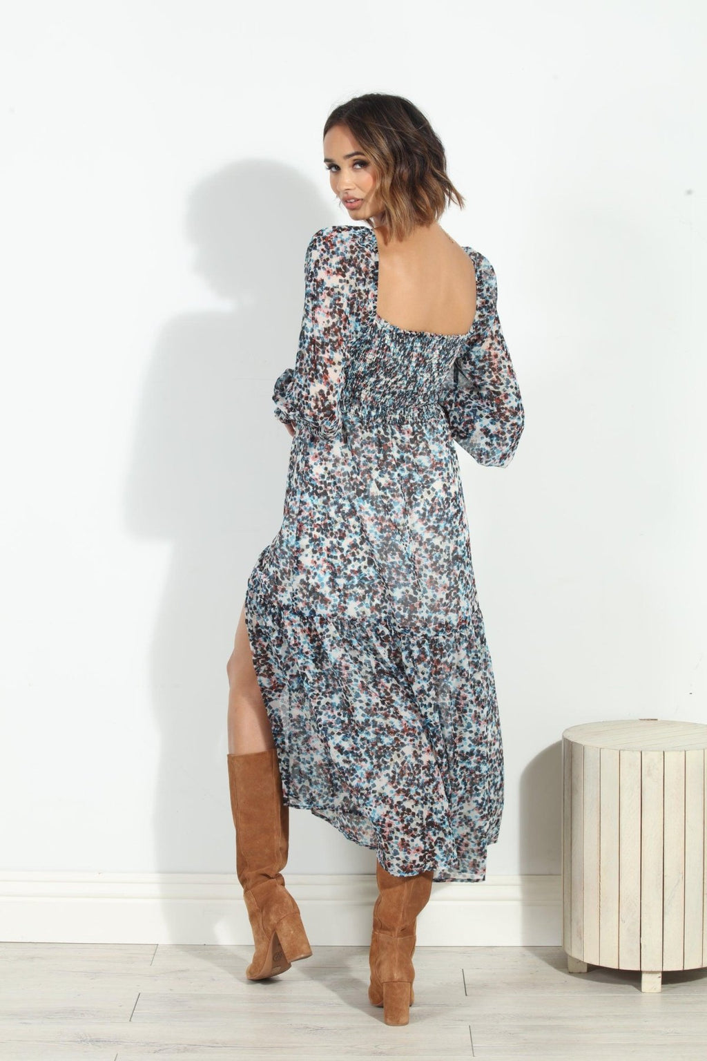 Lucila Smocked Midi Dress-FINAL SALE