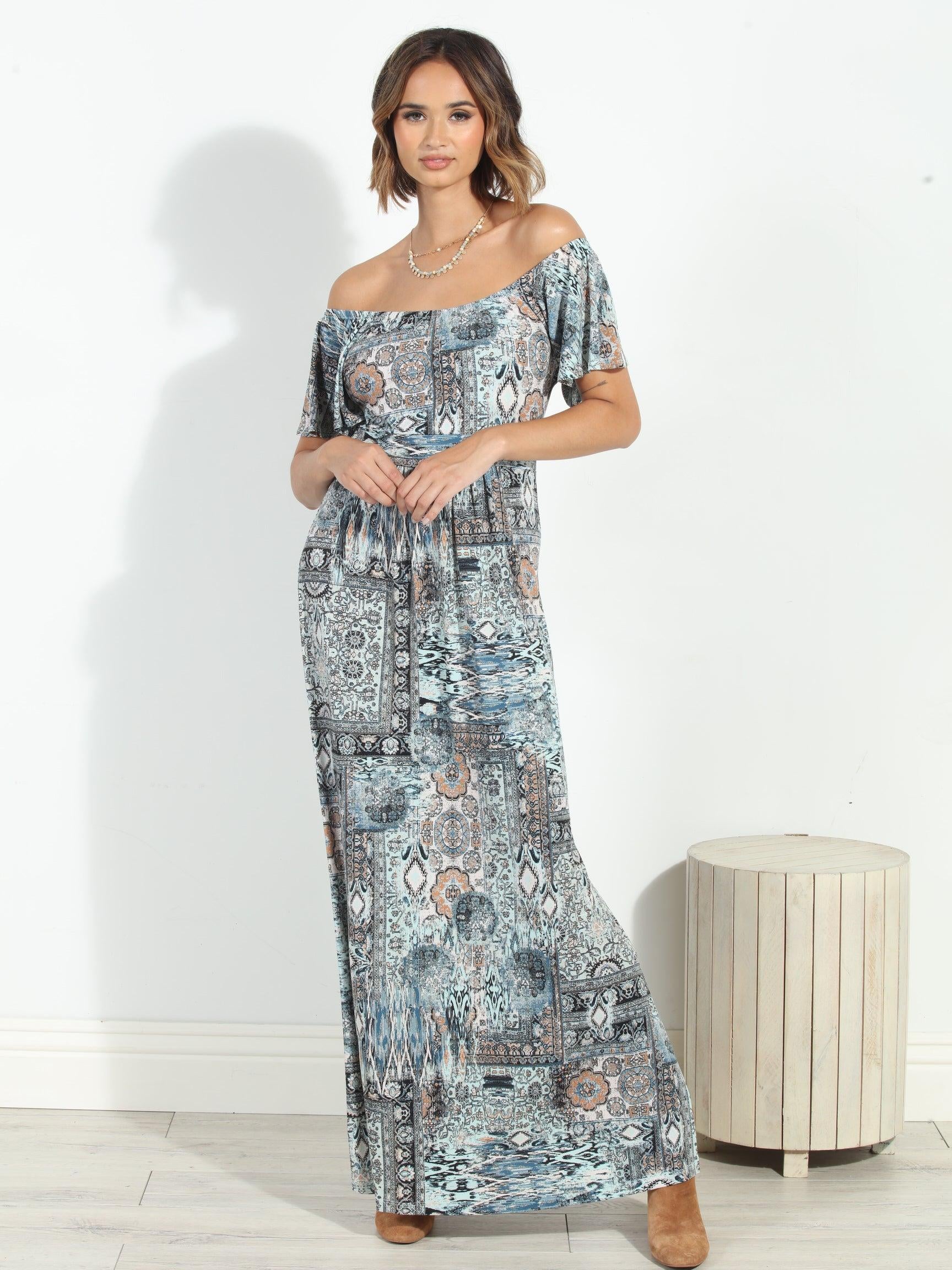 Fairfax Off The Shoulder Maxi Dress-FINAL SALE