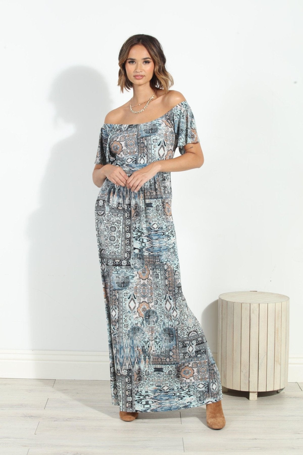 Fairfax Off The Shoulder Maxi Dress-FINAL SALE