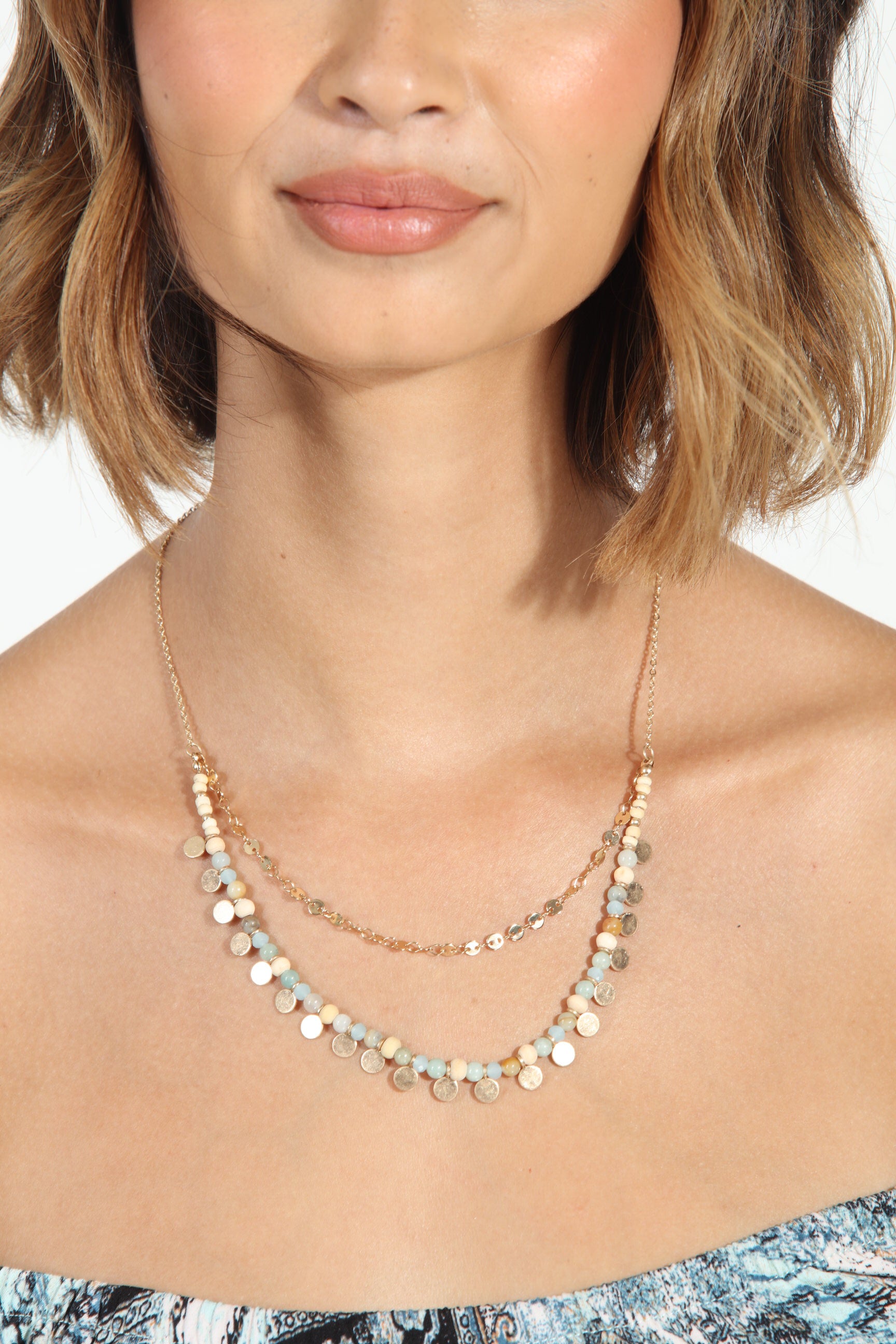 Dainty Double- Layered Mint Necklace