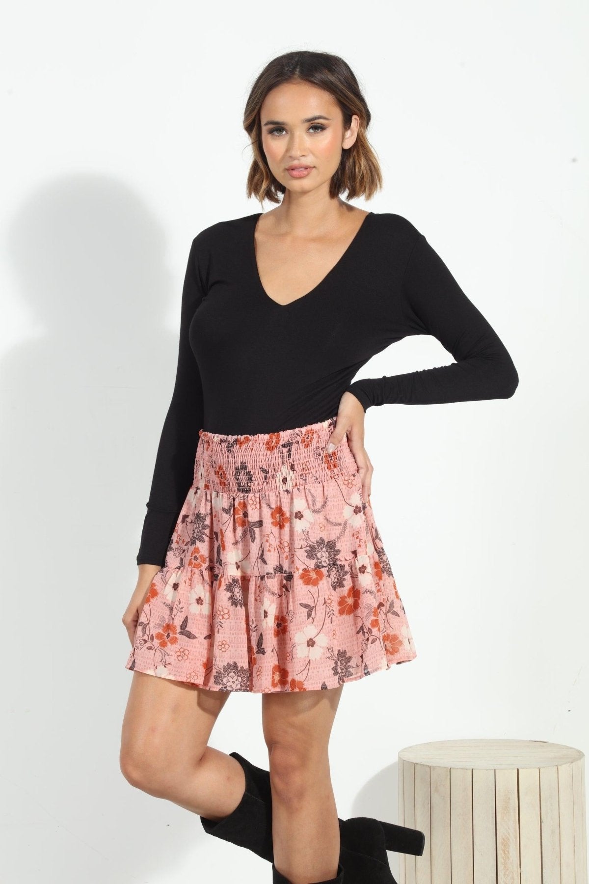Georgia Smocked Mini Skirt-FINAL SALE