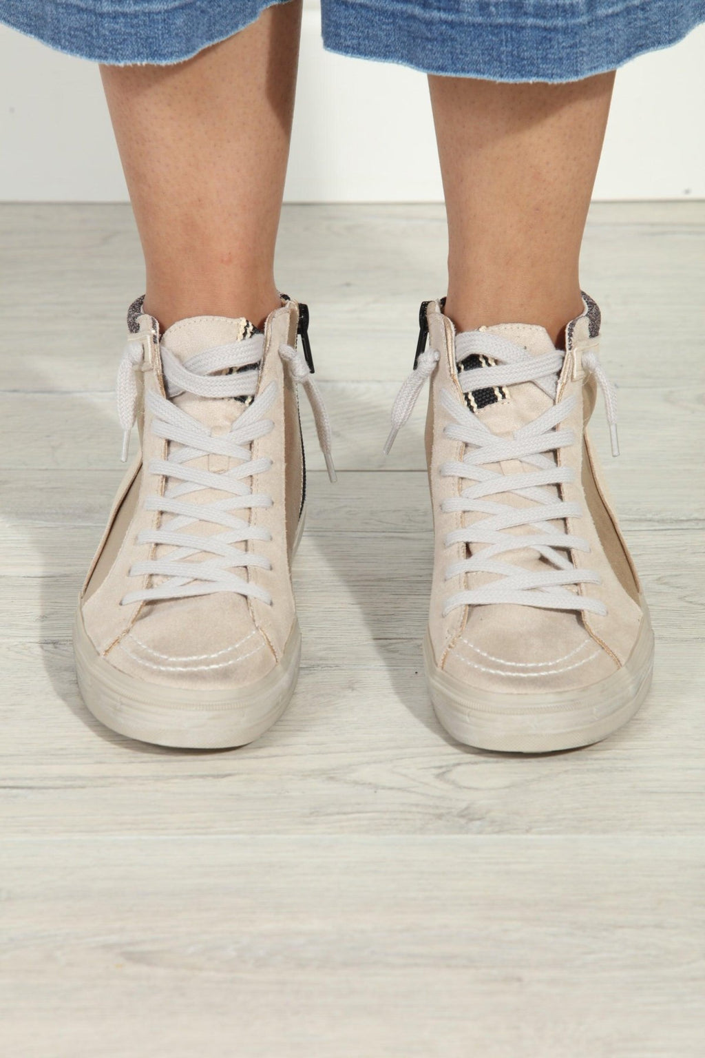 Rooney Pewter Glitter High-Top Sneakers-FINAL SALE