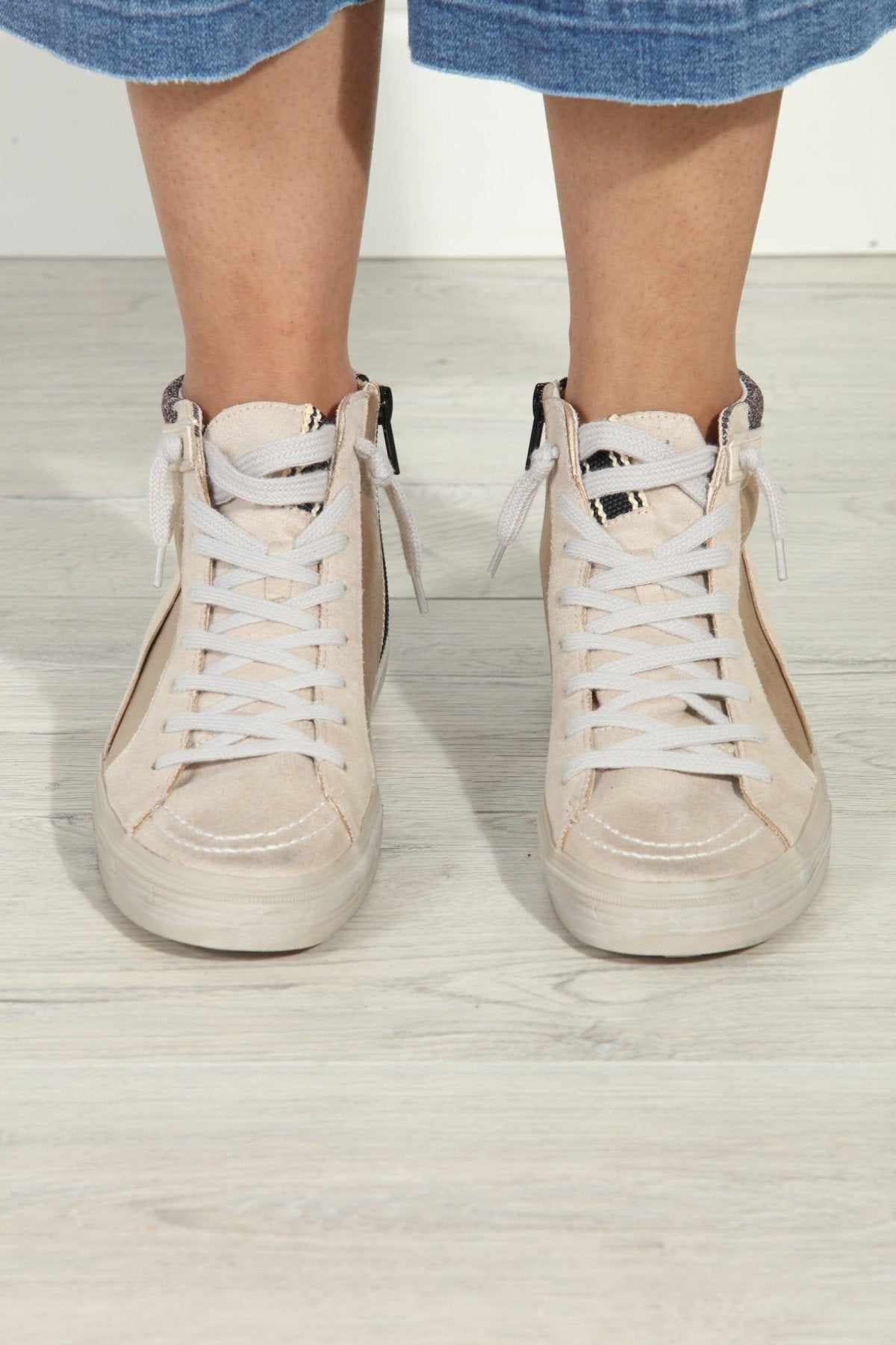 Rooney Pewter Glitter High-Top Sneakers-FINAL SALE