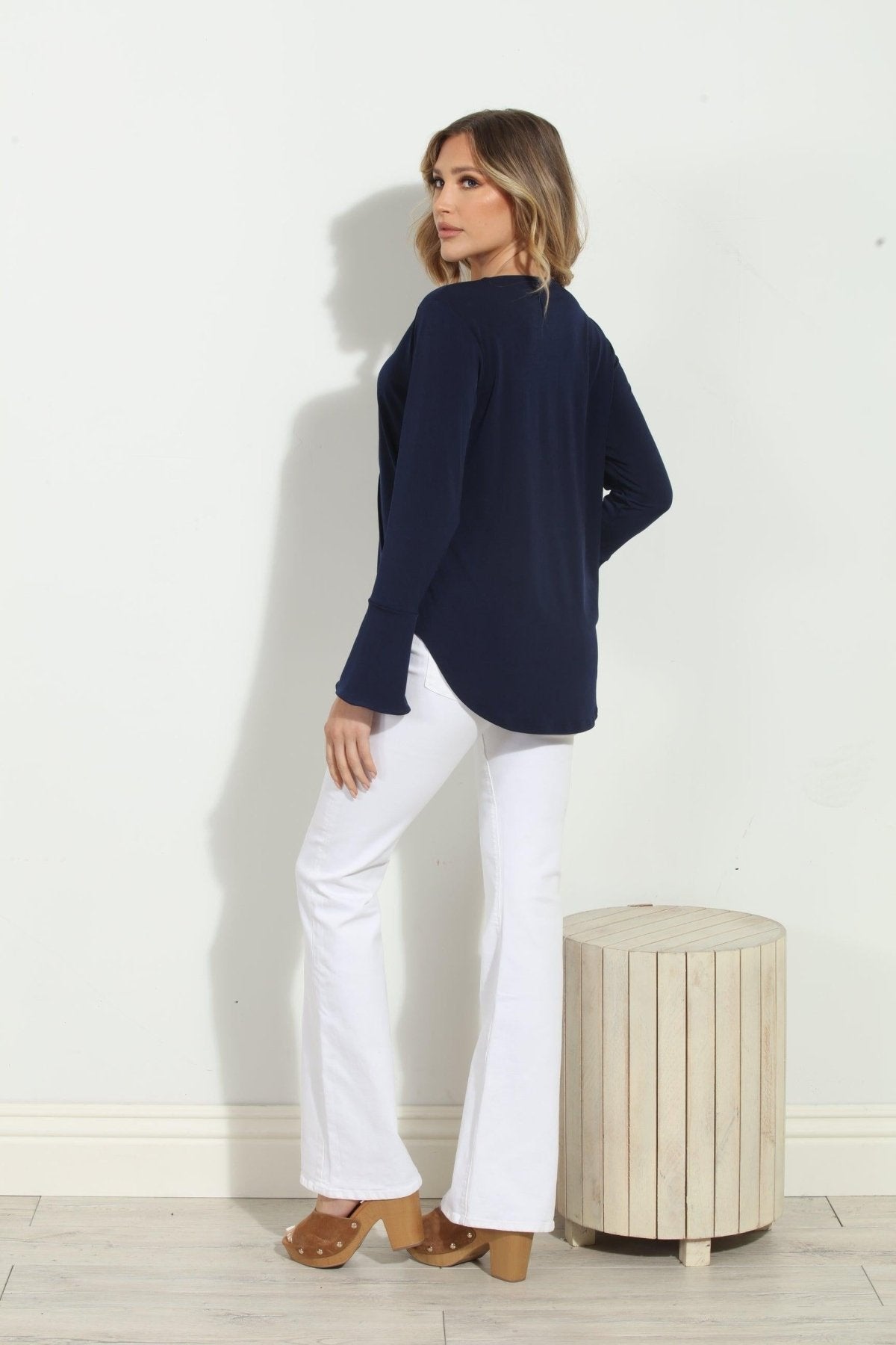 Navy Ity Surplice X Top-FINAL SALE