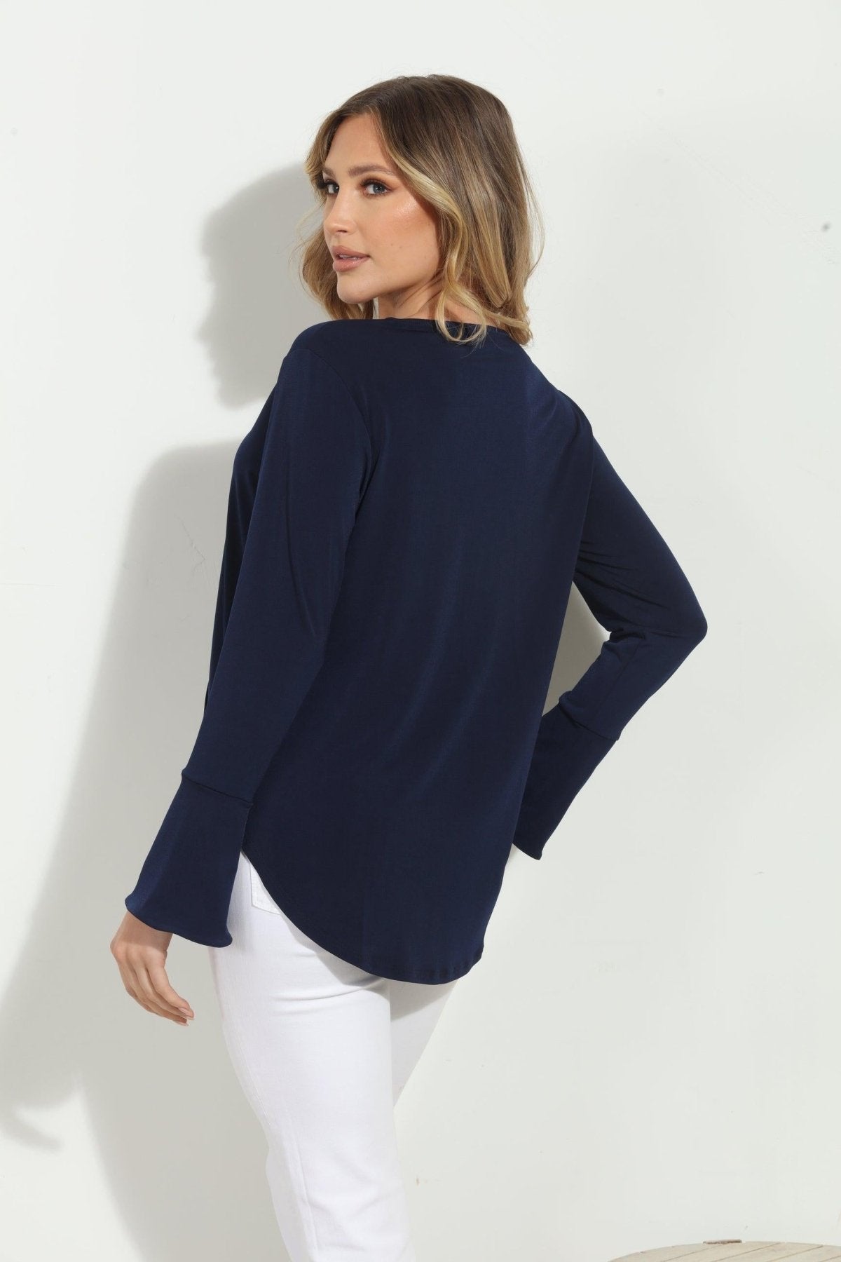Navy Ity Surplice X Top-FINAL SALE