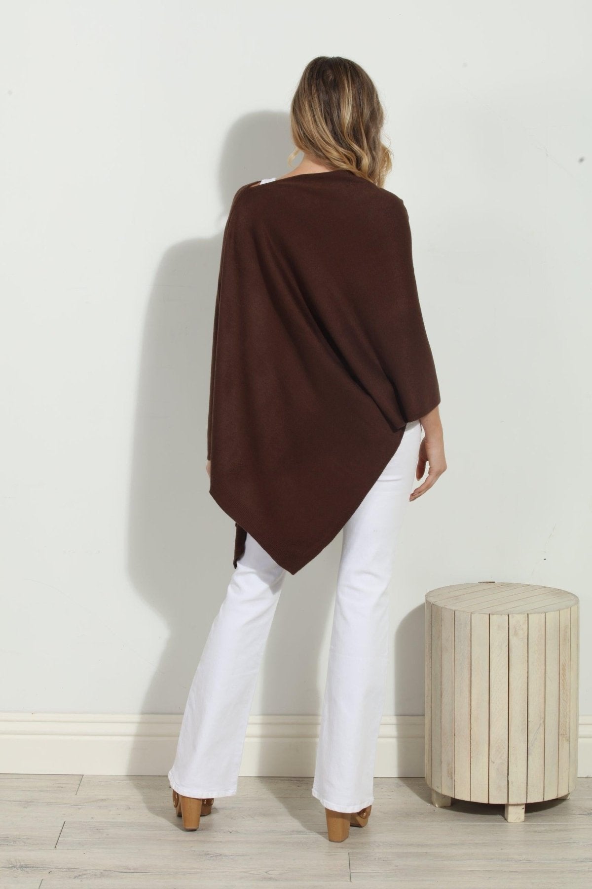 Chocolate Throw-On Poncho -NEW COLOR