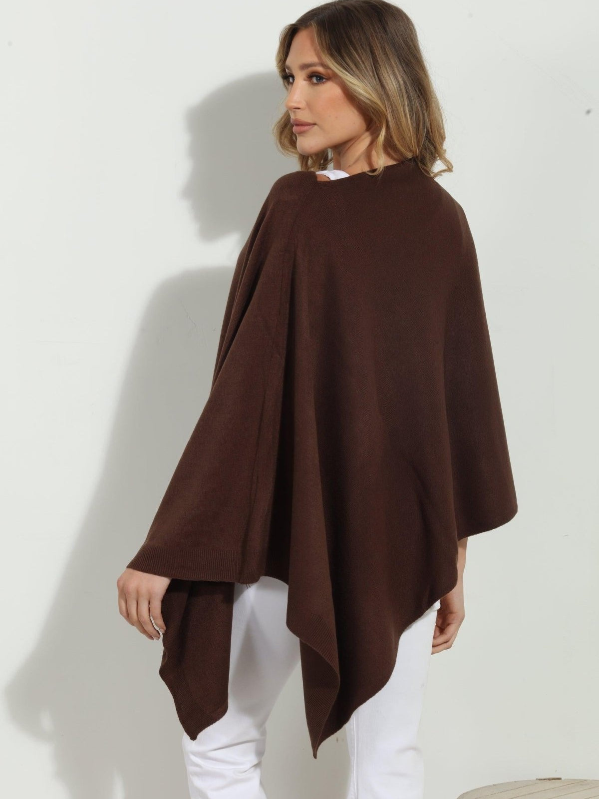 Chocolate Throw-On Poncho -NEW COLOR