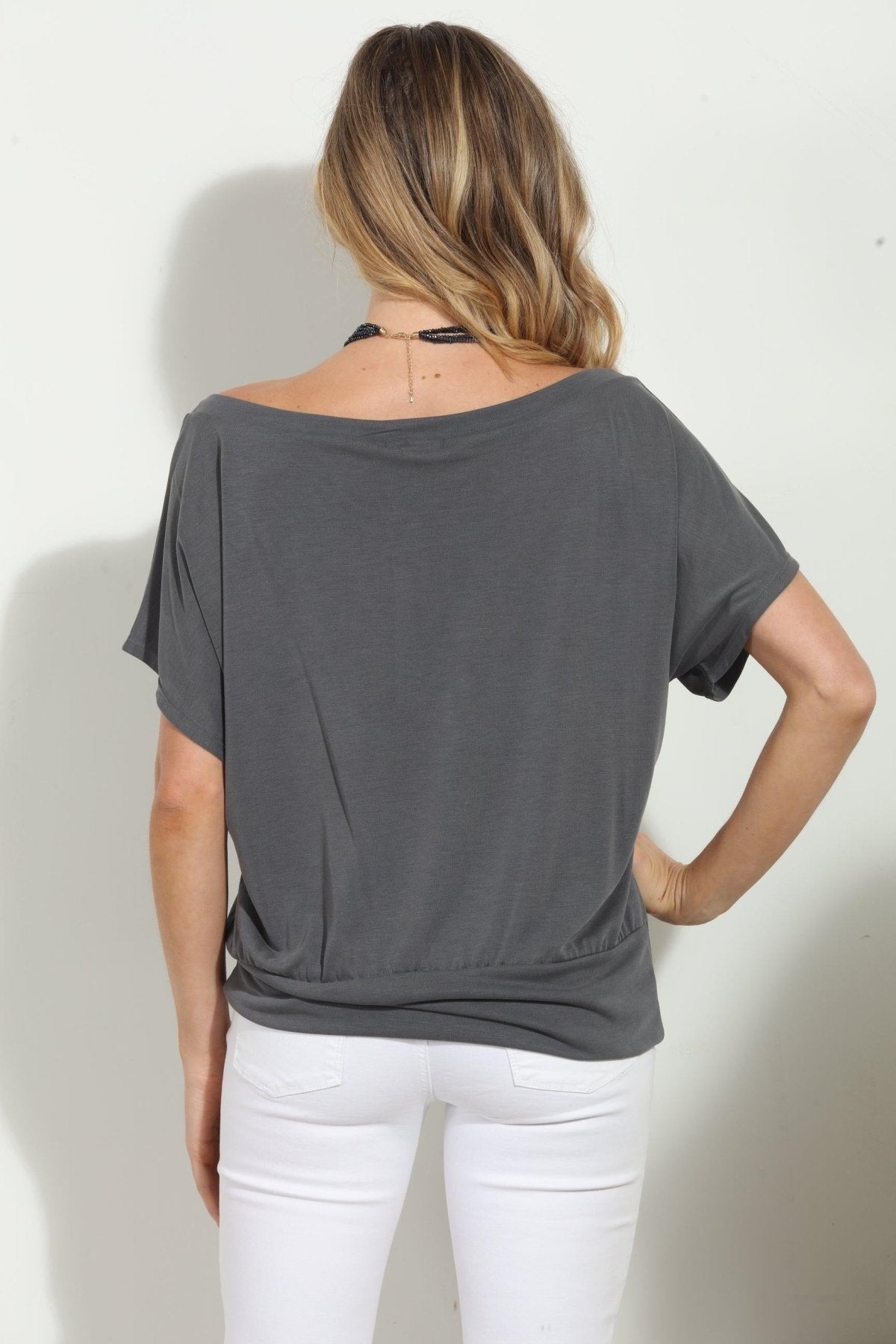 Charcoal Cupro OTS Top- FINAL SALE